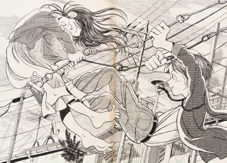 WEEKLY漫画アクション新人賞募集イラスト、1993年 ©こうの史代